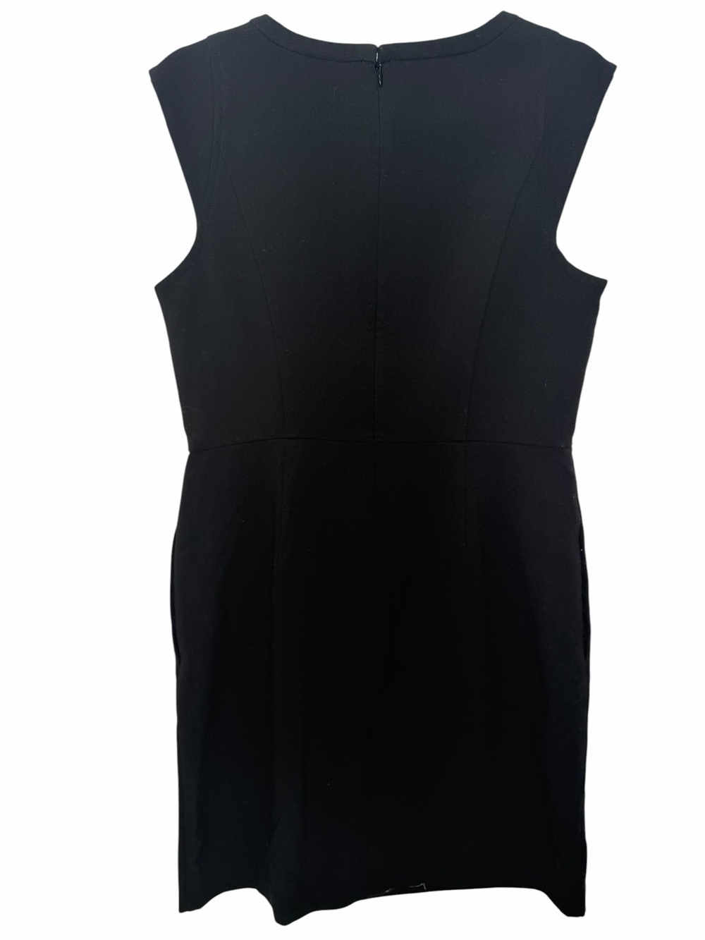 LOFT Black Sheath Dress Size 6 Career Minimalist Stretch Midi Classic Timeless - Picture 4 of 8